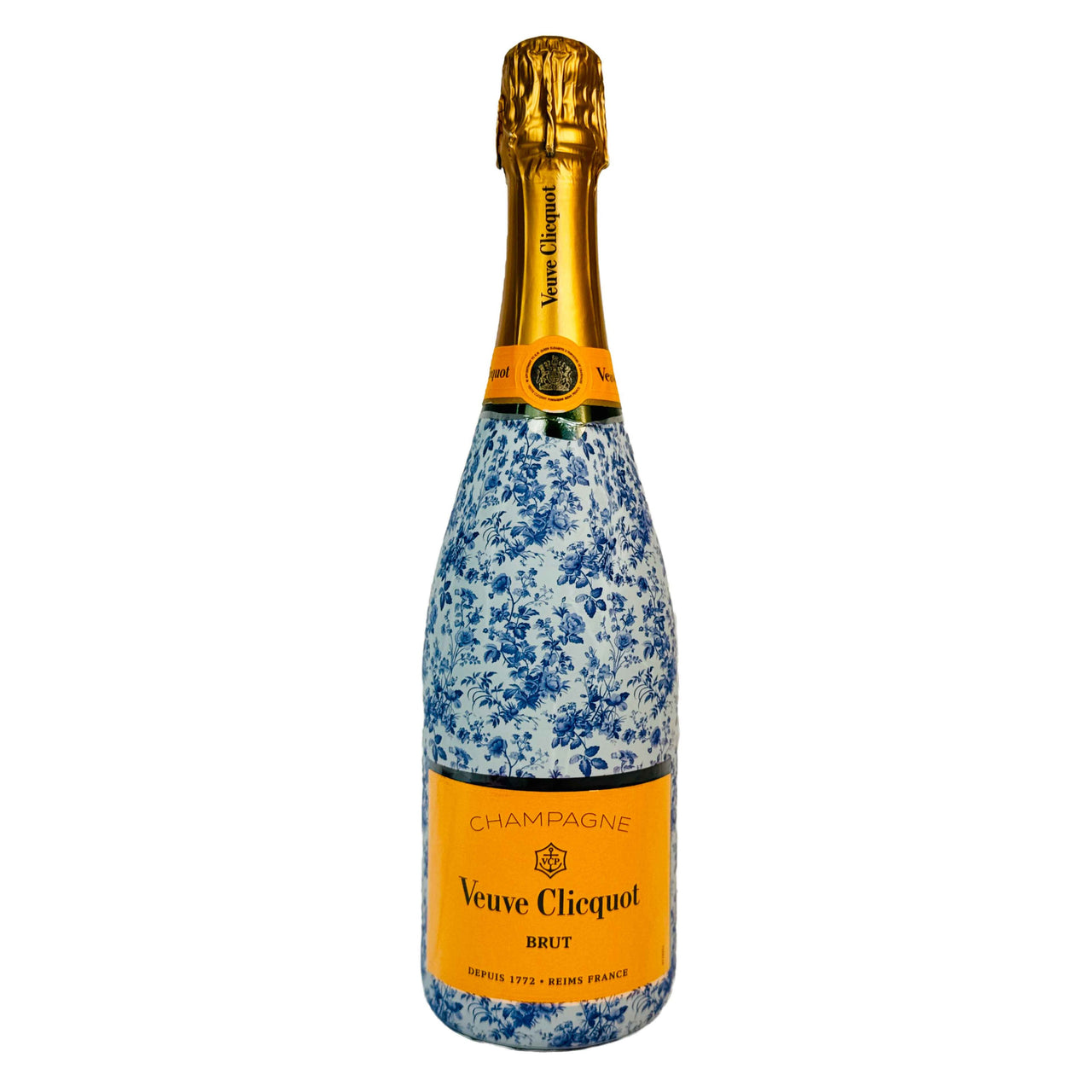 Beau Bottles Wrap Veuve Grandmillenial  Blue Floral