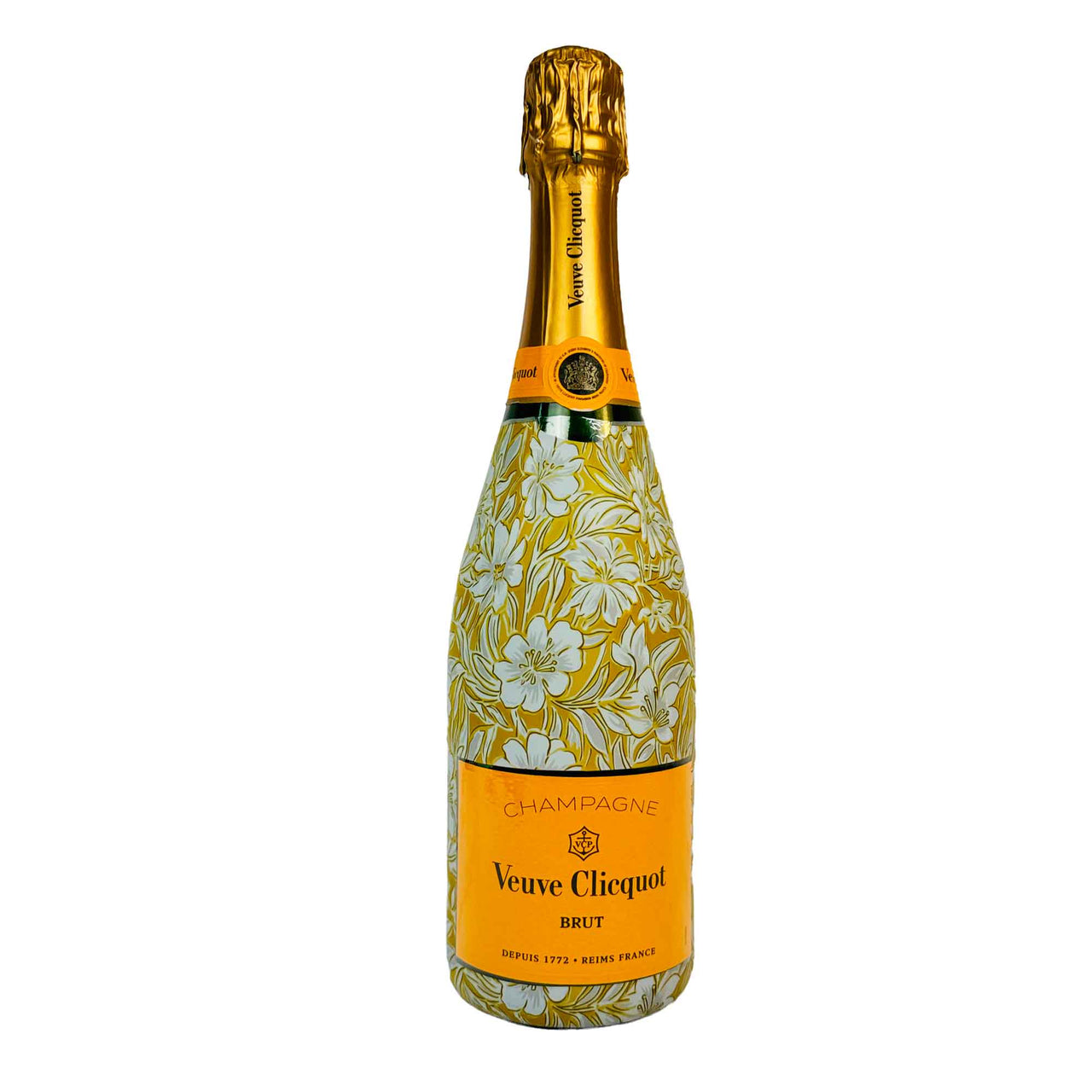 Beau Bottles Wrap Veuve Signature Grandmillenial Gold Flower