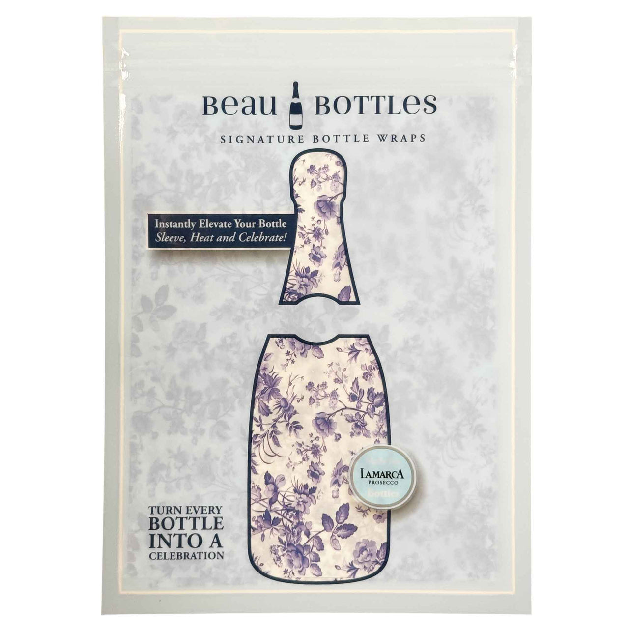 Beau Bottles Wrap Lamarca Grandmillenial Blue Floral