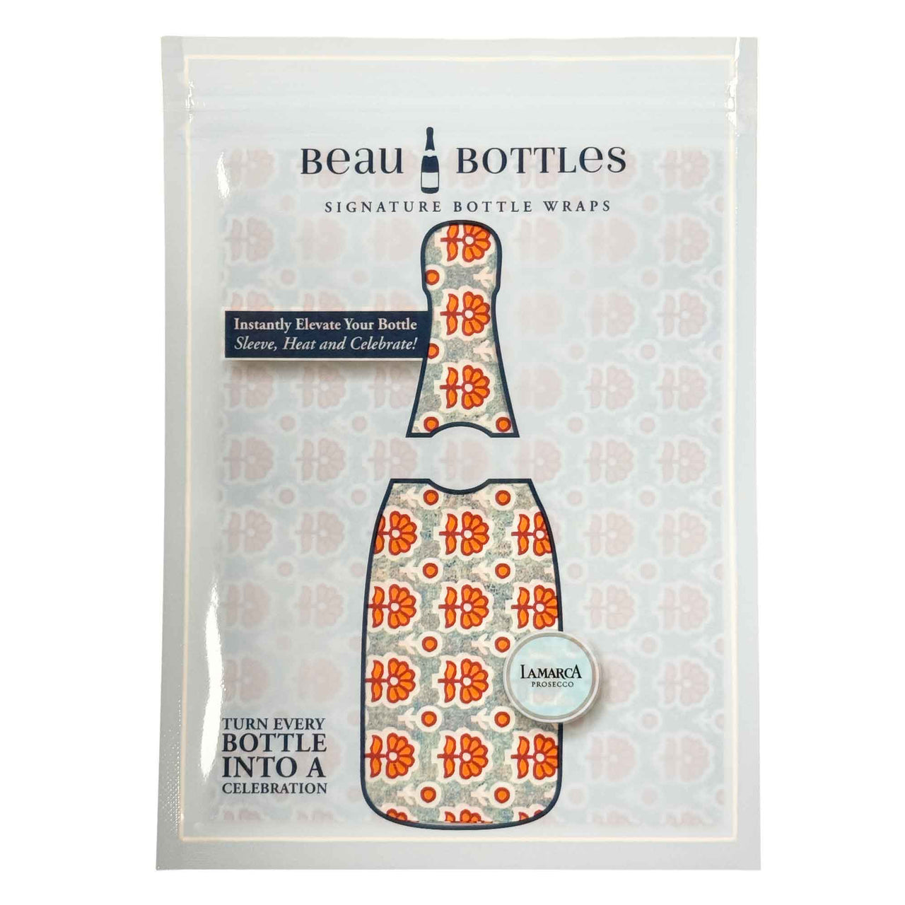 Beau Bottles Lamarca Wrap Indian Blue Flower Blockprint