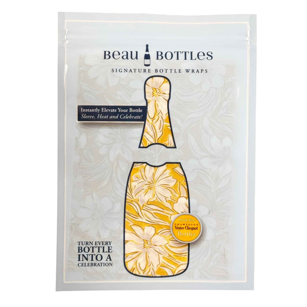 Beau Bottles Wrap Veuve Signature Grandmillenial Gold Flower